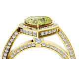 Yellow gold Fancy Yellow Heart  Cut Halo Pave Split Shank Prong Setting Ring_36