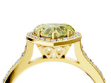 Yellow gold Fancy Yellow Heart Cut Halo Round Diamond Pavé Band with Four-Prong Setting_7