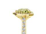 Yellow gold Fancy Yellow Heart Cut Halo Round Diamond Pavé Band with Four-Prong Setting_8