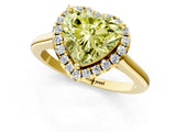 Yellow gold Fancy Yellow Heart Cut Halo Round Diamond Solitaire Engagement Ring with Pave Band and Four-Prong Setting_13
