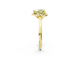 Yellow gold Fancy Yellow Heart Cut Halo Round Diamond Solitaire Engagement Ring with Pave Band and Four-Prong Setting_14