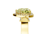Yellow gold Fancy Yellow Heart Cut Halo Round Diamond Twist Band with Four-Prong Setting_5