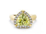 Yellow gold Fancy Yellow Heart  Cut Halo Solitaire Engagement Ring with Square Band and Four-Prong Setting_150