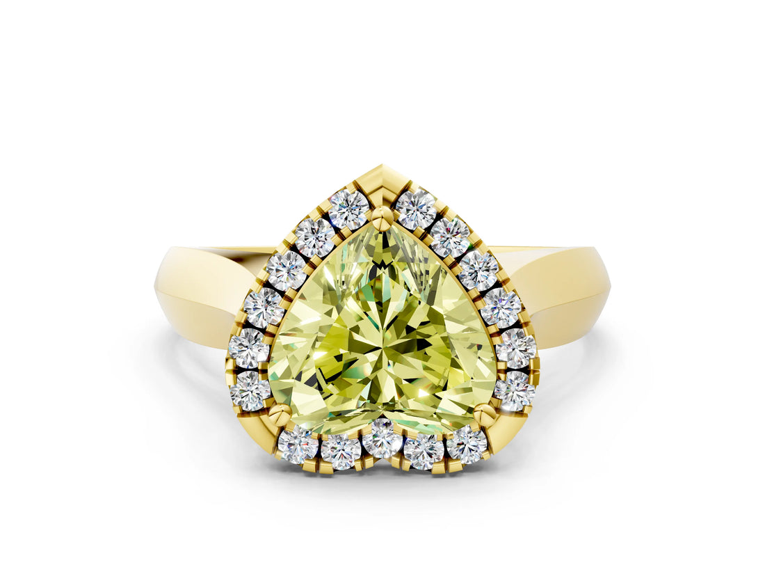 Yellow gold Fancy Yellow Heart  Cut Halo Solitaire Engagement Ring with Square Band and Four-Prong Setting_67