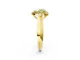Yellow gold Fancy Yellow Heart  Cut Halo Solitaire Engagement Ring with Square Band and Four-Prong Setting_69