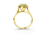 Yellow gold Fancy Yellow Heart  Cut Halo Solitaire Engagement Ring with Square Band and Four-Prong Setting_70