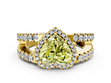 Yellow gold Fancy Yellow Heart  Cut Halo Split Shank Diamond Ring with Four-Prong Setting_45