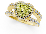 Yellow gold Fancy Yellow Heart  Cut Halo Split Shank Diamond Ring with Four-Prong Setting_46