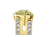 Yellow gold Fancy Yellow Heart  Cut Halo Split Shank Diamond Ring with Four-Prong Setting_50