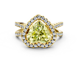 Yellow gold Fancy Yellow Heart  Cut Halo Split Shank Pave Set Ring_63