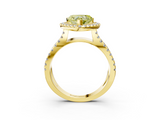 Yellow gold Fancy Yellow Heart  Cut Halo Split Shank Pave Set Ring_66