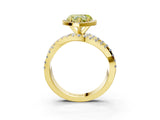 Yellow gold Fancy Yellow Heart  Cut Halo Split Shank Prong Setting Ring_15