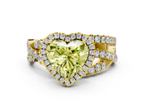 Yellow gold Fancy Yellow Heart  Cut Halo Split Shank Prong Setting Ring_60