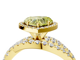 Yellow gold Fancy Yellow Heart  Cut Halo Split Shank Prong Setting Ring_64