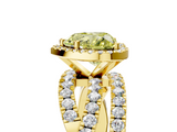 Yellow gold Fancy Yellow Heart  Cut Halo Split Shank Prong Setting Ring_65