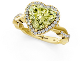 Yellow gold Fancy Yellow Heart  Cut Halo Twisted Band Four-Prong Ring_20
