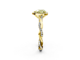 Yellow gold Fancy Yellow Heart  Cut Halo Twisted Band Four-Prong Ring_21