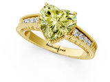 Yellow gold Fancy Yellow Heart  Cut Milgrain Channel Set Engagement Ring with Solitaire Prong Setting_66