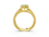 Yellow gold Fancy Yellow Heart  Cut Milgrain Channel Set Engagement Ring with Solitaire Prong Setting_68