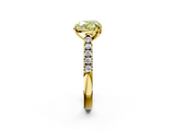 Yellow gold Fancy Yellow Heart  Cut Pavé Band Solitaire Ring with Four-Prong Setting_41