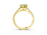 Yellow gold Fancy Yellow Heart  Cut Pavé Band Solitaire Ring with Four-Prong Setting_42