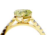 Yellow gold Fancy Yellow Heart  Cut Pavé Band Solitaire Ring with Four-Prong Setting_43
