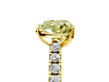 Yellow gold Fancy Yellow Heart  Cut Pavé Band Solitaire Ring with Four-Prong Setting_44