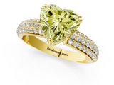 Yellow gold Fancy Yellow Heart  Cut Pave Diamond Engagement Ring with Channel Set Band and Four-Prong Setting_21