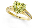 Yellow gold Fancy Yellow Heart Cut Solitaire Cathedral Diamond Engagement Ring with Channel-Set Band and Four-Prong Setting_4