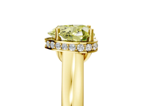 Yellow gold Fancy Yellow Heart Cut Solitaire Diamond Engagement Ring with Four-Prong Setting and Tapered Band_5
