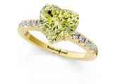 Yellow gold Fancy Yellow Heart Cut Solitaire Diamond Engagement Ring with Pavé Band and Six-Prong Setting_13