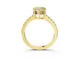 Yellow gold Fancy Yellow Heart Cut Solitaire Diamond Engagement Ring with Pavé Band and Six-Prong Setting_15