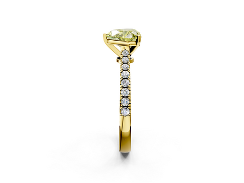 Yellow gold Fancy Yellow Heart  Cut Solitaire Diamond Engagement Ring with Pave Band and Four-Prong Setting_165