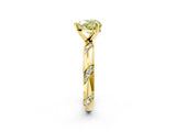 Yellow gold Fancy Yellow Heart Cut Solitaire Diamond Engagement Ring with Twisted Pave Band and Four-Prong Setting_5