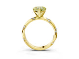 Yellow gold Fancy Yellow Heart Cut Solitaire Diamond Engagement Ring with Twisted Pave Band and Four-Prong Setting_6