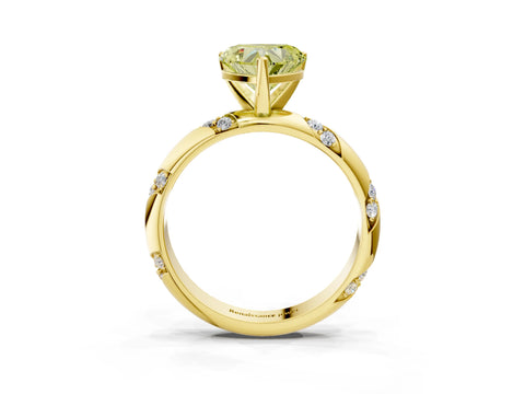 Yellow gold Fancy Yellow Heart Cut Solitaire Diamond Engagement Ring with Twisted Pave Band and Four-Prong Setting_6
