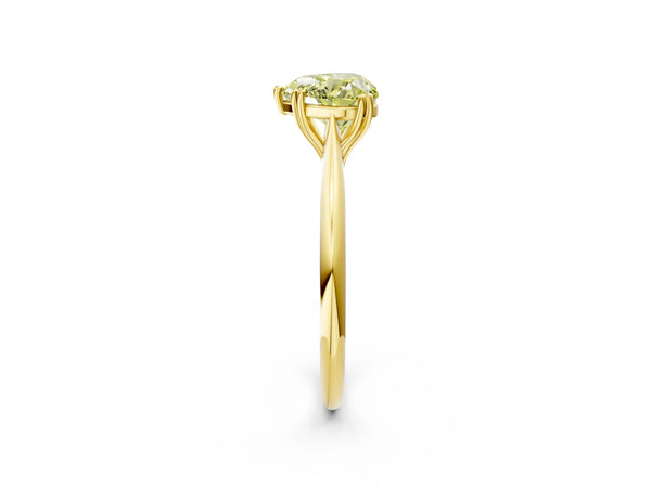 Yellow gold Fancy Yellow Heart Cut Solitaire Diamond Ring with Six-Prong Setting and Classic Band