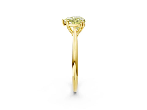 Yellow gold Fancy Yellow Heart Cut Solitaire Diamond Ring with Six-Prong Setting and Classic Band_2