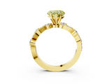 Yellow gold Fancy Yellow Heart  Cut Solitaire Diamond Twisted Band with Pave Setting_62
