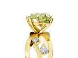 Yellow gold Fancy Yellow Heart  Cut Solitaire Diamond with Side Stones on Criss-Cross Band and Four-Prong Setting_8