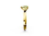 Yellow gold Fancy Yellow Heart  Cut Solitaire Engagement Ring with Flat Band and Four-Prong Setting 2