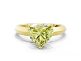 Yellow gold Fancy Yellow Heart  Cut Solitaire Engagement Ring with Flat Band and Four-Prong Setting