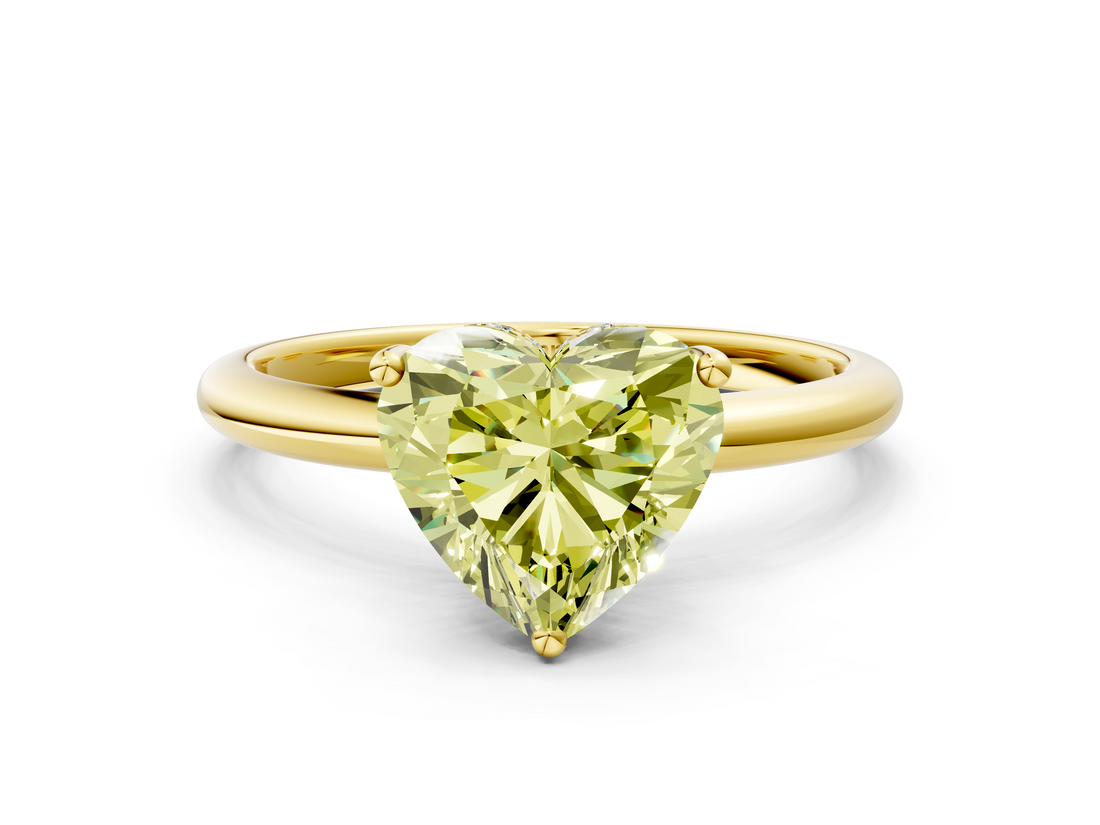 Yellow gold Fancy Yellow Heart  Cut Solitaire Engagement Ring with Four-Prong Setting and Classic Band_20