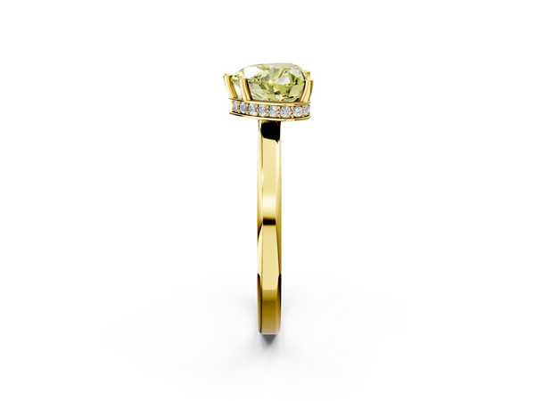 Yellow gold Fancy Yellow Heart  Cut Solitaire Engagement Ring with Four-Prong Setting on a Classic Band