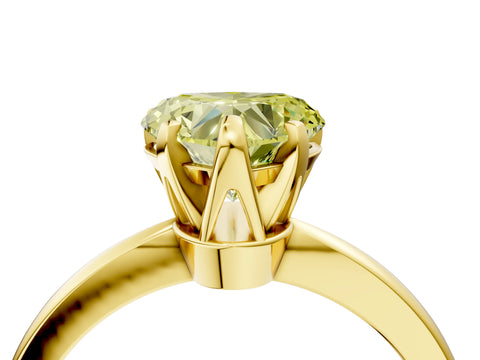 Yellow gold Fancy Yellow Heart Cut Solitaire Engagement Ring with Six-Prong Setting and Tapered Band_4