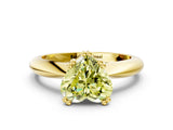 Yellow gold Fancy Yellow Heart  Cut Solitaire Engagement Ring with Tapered Band and Four-Prong Setting 1