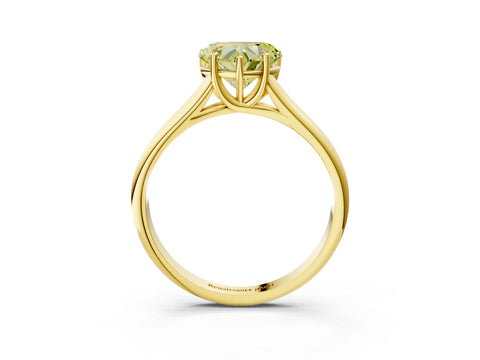 Yellow gold Fancy Yellow Heart Cut Solitaire Engagement Ring with Tapered Band and Four-Prong Setting_6