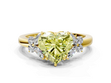 Yellow gold Fancy Yellow Heart  Cut Solitaire Floral Diamond Ring with Four-Prong Setting_32