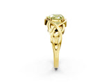 Yellow gold Fancy Yellow Heart Cut Solitaire Intertwined Band Prong Setting Ring_2