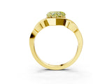 Yellow gold Fancy Yellow Heart Cut Solitaire Intertwined Band Prong Setting Ring_3